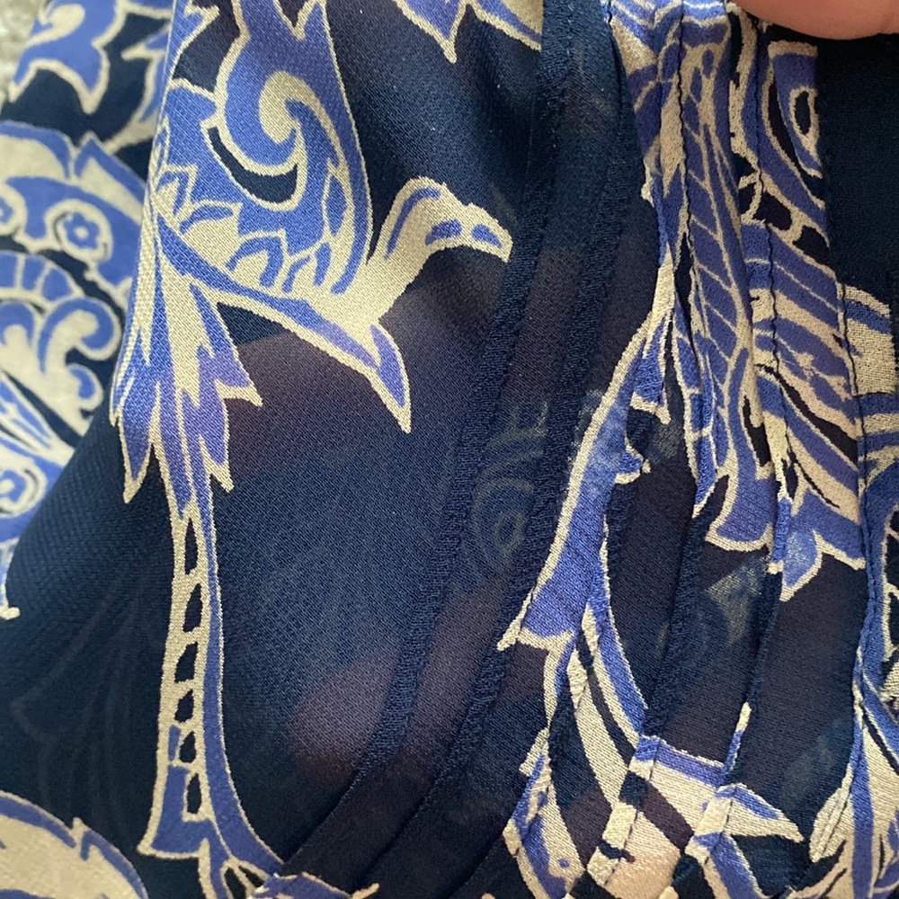 LUCKY BRAND Blue Paisley Sheer Long Sleeved Blouse - Picture 11 of 11